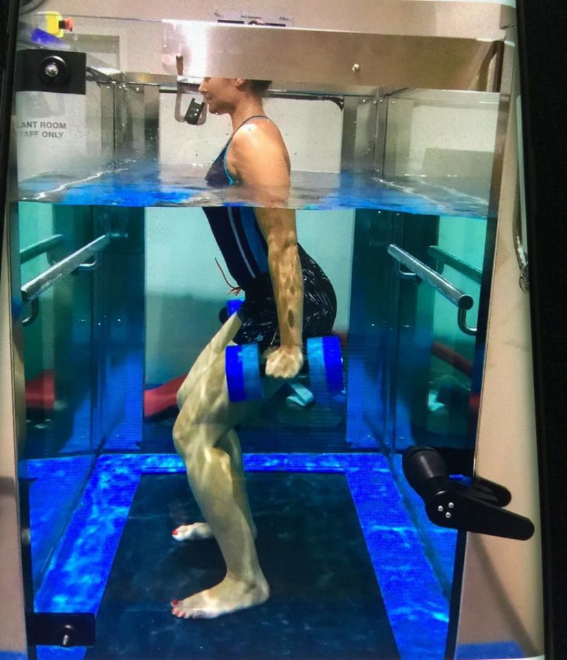 Physiotherapy in a water tank at Perth Sports Physio